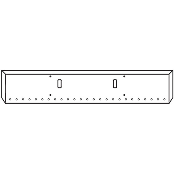 Western Star 4700SF 20 Inch Texas Chrome Bumper W/ Boxed Ends - Tow & 25 Rnd 3/4 Inch Light Holes By Valley Chrome