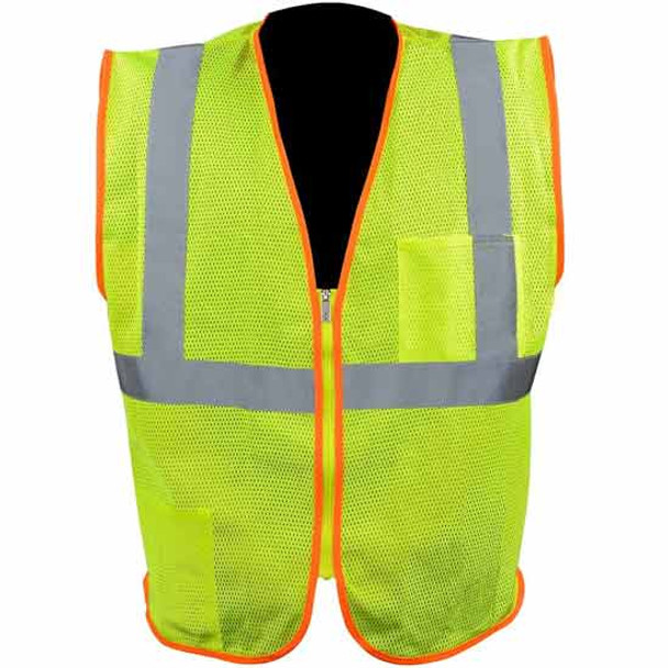 High Visibility Class 2 Safety Vest With Zipper - 2XL