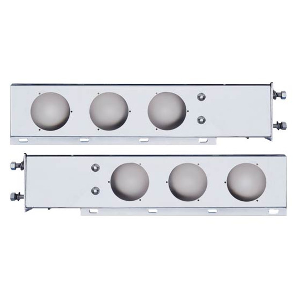 Spring Loaded Rear Light Bar W/ 6 - 4 Inch Round Light Hole Holes & 3.75 Inch Bolt Pattern - Pair
