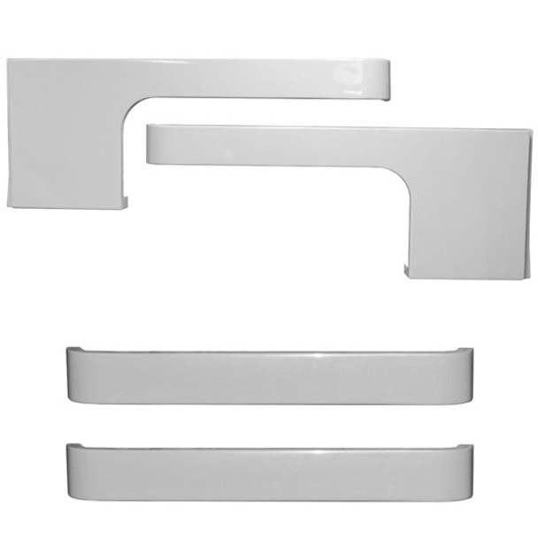 Chrome Shop Mafia Aluminum 5 X 48 Inch Cab-Cowl & Sleeper Panel W/ Short Wrap - Blank For Peterbilt 378, 379