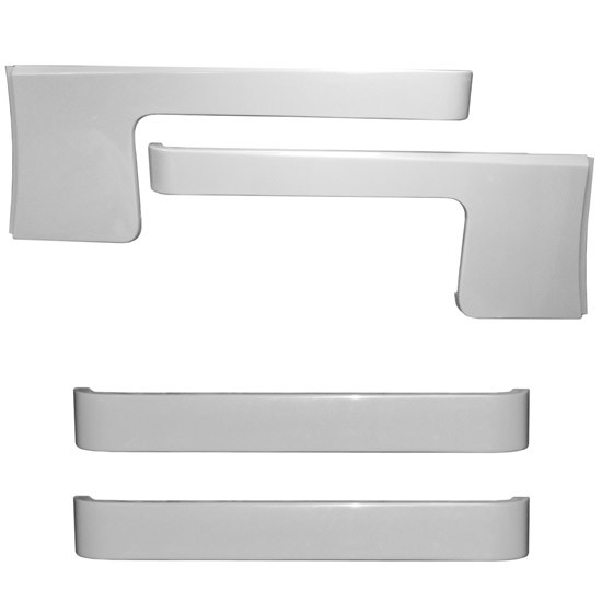 Chrome Shop Mafia 5 X 48 Inch Stainless Steel Cab-Cowl & Sleeper Panels W/ Full Wrap - Blank For Peterbilt 389 Glider