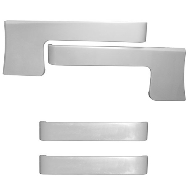 Chrome Shop Mafia Aluminum 5 X 36 Inch Cab-Cowl & Sleeper Panel W/ Short Wrap W/ Short Wrap - Blank For Peterbilt 389, 2008-2010