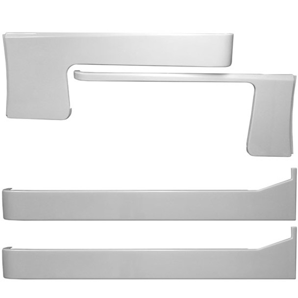 Chrome Shop Mafia Aluminum 5 & 1 X70 Inch Cab-Cowl & Sleeper Panel W/ Extenders - Blank For Peterbilt 389, 2011-2017