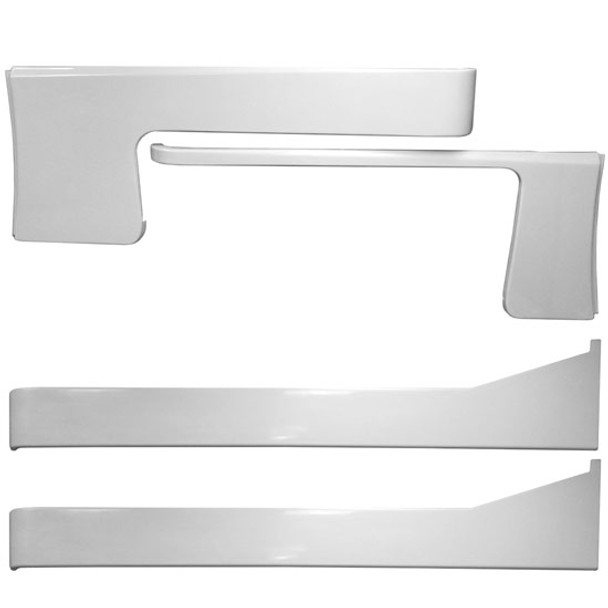 Chrome Shop Mafia Stainless Steel 5 & 1 X48 Inch Cab-Cowl & Sleeper Panel W/ Extenders, Full Wrap - Blank For Peterbilt 389, 2011-2017
