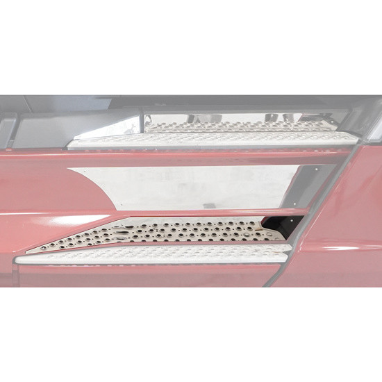 Chrome Shop Mafia 304 Stainless Steel Lower Kick Panel Trim On Side Fairing, 2 PC For Kenworth T680NG