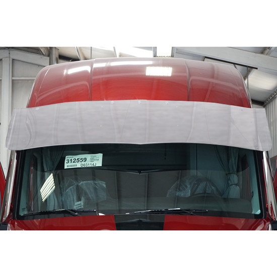 Chrome Shop Mafia Aluminum 17.5 Inch Pointed Visor W/ 5 Rnd 3/4 Inch Light Holes, Paintable For Kenworth T680NG