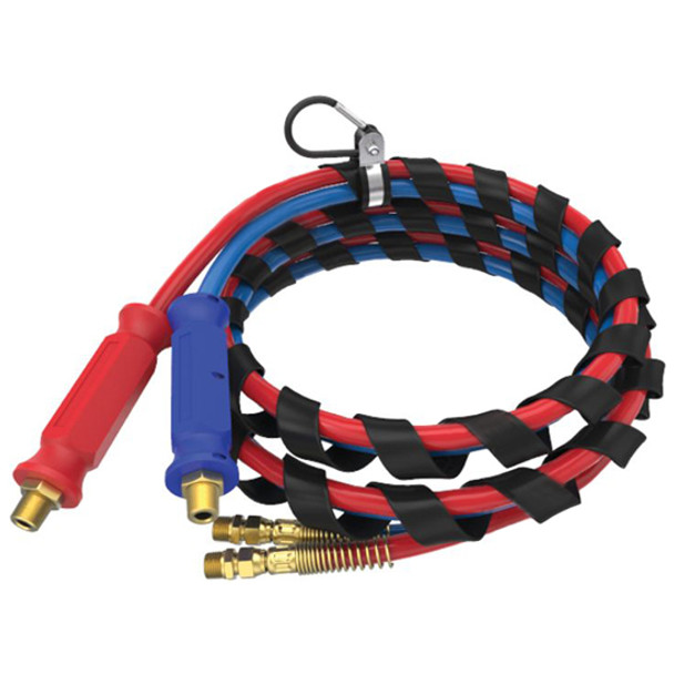 BESTfit 12 Ft 2 In 1 Red / Blue 3/8 Inch Rubber Air Hoses With Spiral Wrap