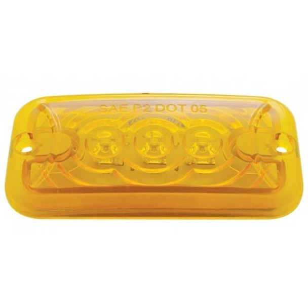 3 LED Rectangular Clearance & Marker Light - Super Bright LED/ Amber Lens