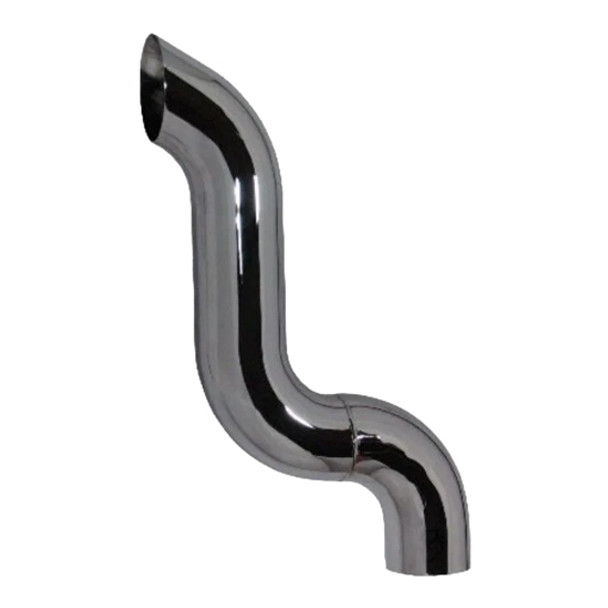 BESTfit 5 OD X 28 Inch Chrome 3 Bend Miter Top Exhaust Stack For Dump Truck BESTfit 5 OD X 28 Inch Chrome 3 Bend Miter Top Exhaust Stack For Dump Truck