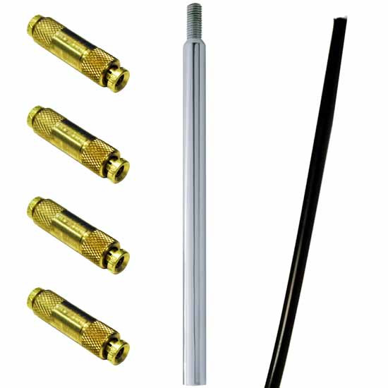 Chrome Shop Mafia 12 Inch Chrome Stick Shift Extension Kit W/ 6 Foot Airline & 5/32 Inch Unions For 9/10/13/15/18 Speed Applications
