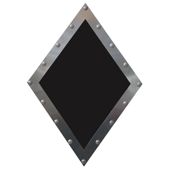 12 X 17 Inch Diamond-Shape Tinted Lexan Retro Sleeper Window W/ Aluminum Backer Rings By CSM