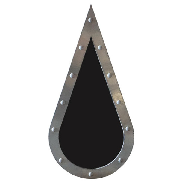 Chrome Shop Mafia Tear Drop-Shape Tinted Lexan Retro Sleeper Window W/ Aluminum Backer Rings