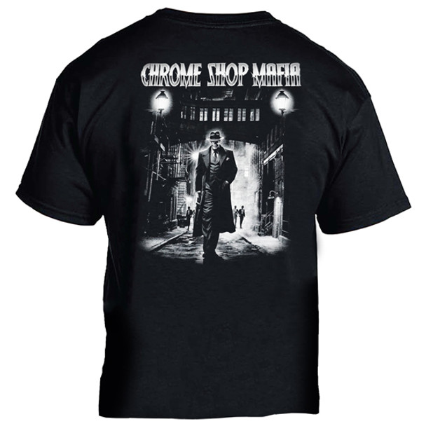 Chrome Shop Mafia Gangster Alley Black T-Shirt - 3 XL