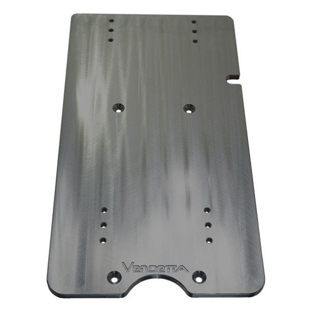 Vendetta Chrome Plated Billet Seat Base Adapter  - Drilled For Air Fitting For Kenworth W900, W900A, W900B, W900L, W900S Vendetta Chrome Plated Billet Seat Base Adapter  - Drilled For Air Fitting For Kenworth W900, W900A, W900B, W900L, W900S