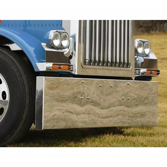 Peterbilt 379 18 Inch Stainless Steel Standard Boxed End Bumper
