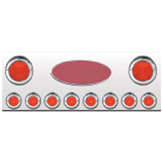 Peterbilt 379 Rear Center Panel- Light Holes With Stainless Steel Back Plate