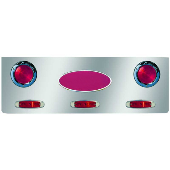 Peterbilt 379 12 Inch Stainless Steel Rear Center Panels W/ Light Holes
