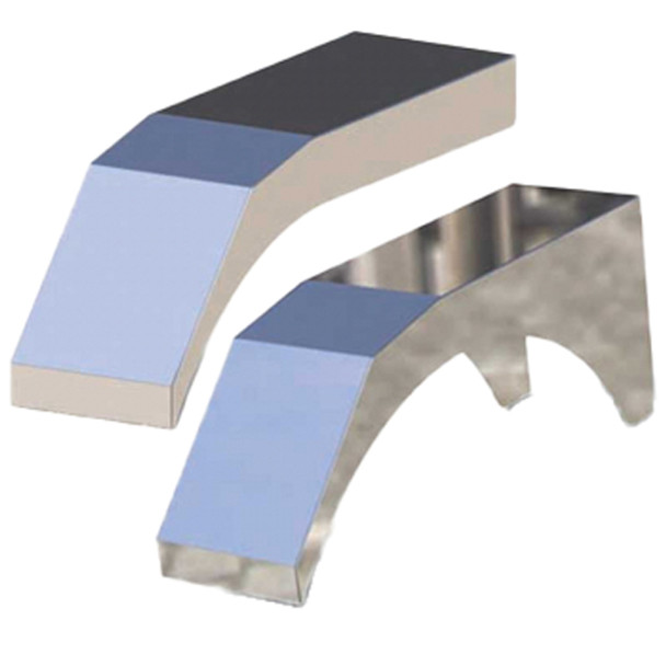 Peterbilt Stainless Steel Tank Saddle Mitered Style Covers For 26 Inch Fuel Tanks