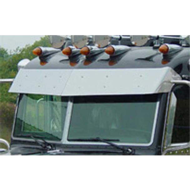 11 Inch Blank Stainless Steel Drop Visor Fits Peterbilt Ultra Cab With Door Mounted Mirrors 11 Inch Blank Stainless Steel Drop Visor Fits Peterbilt Ultra Cab With Door Mounted Mirrors