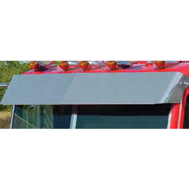 Peterbilt 13.5 Inch Stainless Steel Blind Mount Louvered Drop Visor
