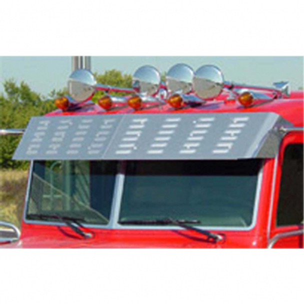 Peterbilt Flat Top 13.5 Inch Stainless Steel Louvered Drop Visor