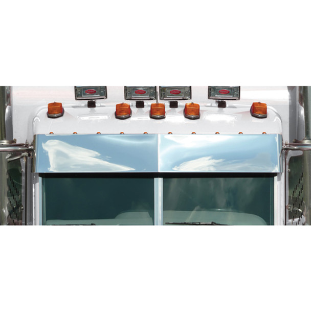 10.5-Inch Stainless Steel Blind Mount Dawin Visor with 10 Amber Top Bullseye LED Lights