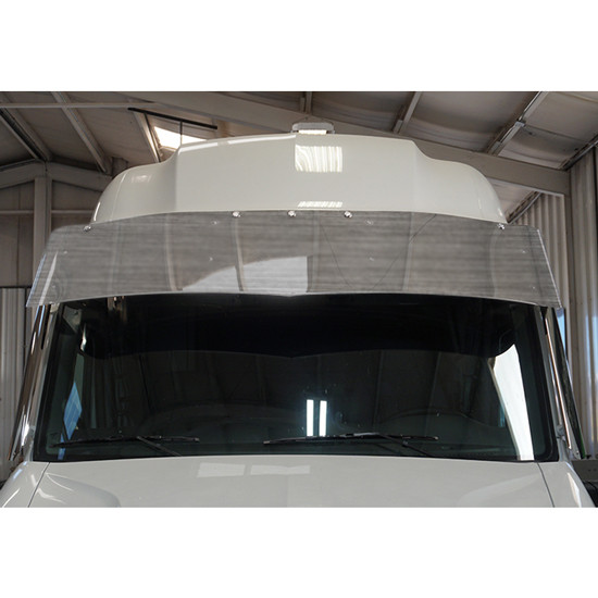 Peterbilt 579 Gen II 17.5 Inch Aluminum Pointed Visor With 5 Rnd 3/4 Inch Light Holes By CSM