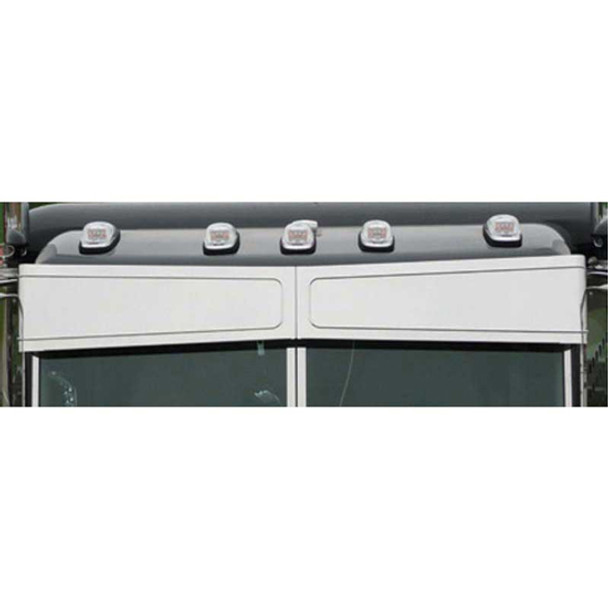 Peterbilt Flat Top Stainless Steel Blind Mount Ribbed Bowtie Visor