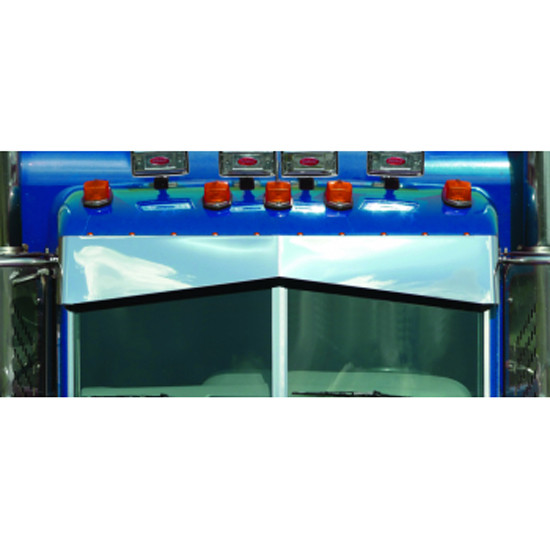 Peterbilt 10.5 to 6 Inch Stainless Steel Blind Mount Darwin Untie W/ 10 Front Bullseye Lights - Amber LEDS / Amber Lens