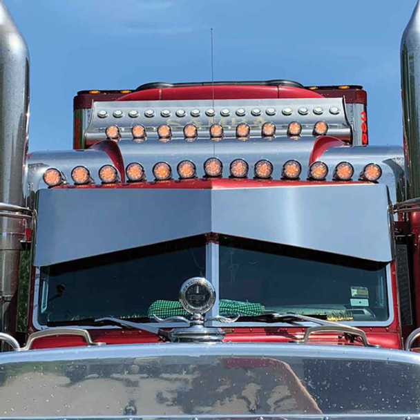 Peterbilt 379 & 389 14 Inch Paintable Aluminum Bowtie Visor