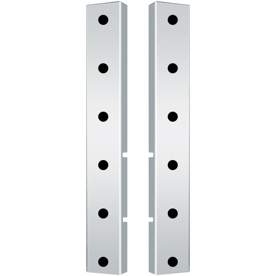 Valley Chrome Stainless Steel Front Air Cleaner Panels with Light Holes for Peterbilt 378/379 with Vortox Air Cleaners