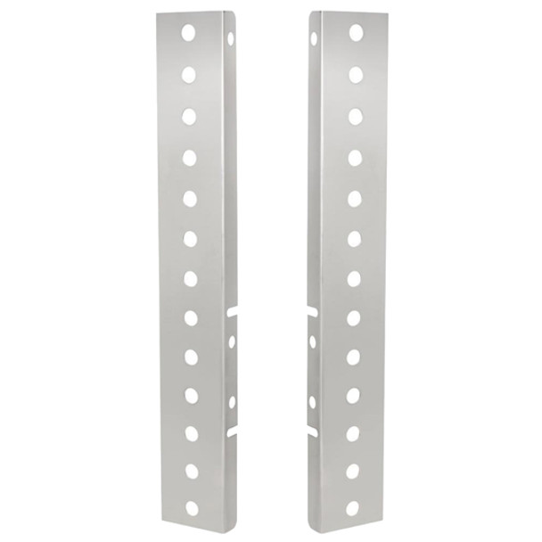 Peterbilt 378, 379, 389 Stainless Steel AC Panels With 6 Mini Bulkhead Light Holes