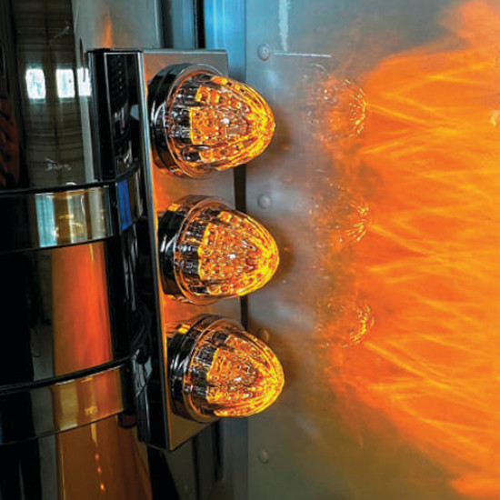 Peterbilt 20 Inch Stainless Steel Rear Air Cleaner Light Bracket W/ 2 Watermelon Light Holes