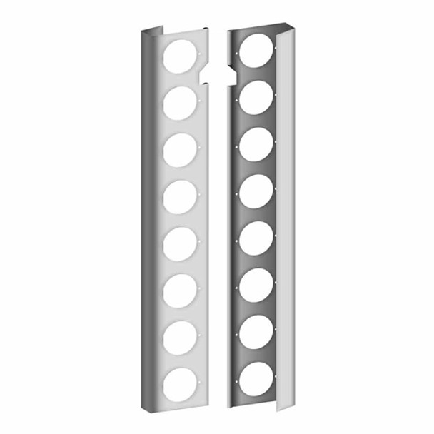 Peterbilt Rear 15 Inch Stainless Steel Standard Air Cleaner Light Bars W/ 16 Rnd Light Holes