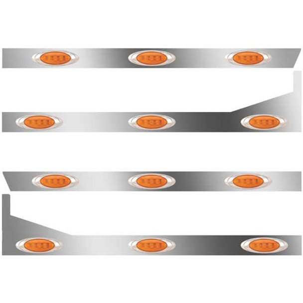 389 3 In. SS Cab-Sleeper Panels 12 P1 Amber/Amber LEDs For Glider 36/44 Inch Unibilt - W/ Extenders