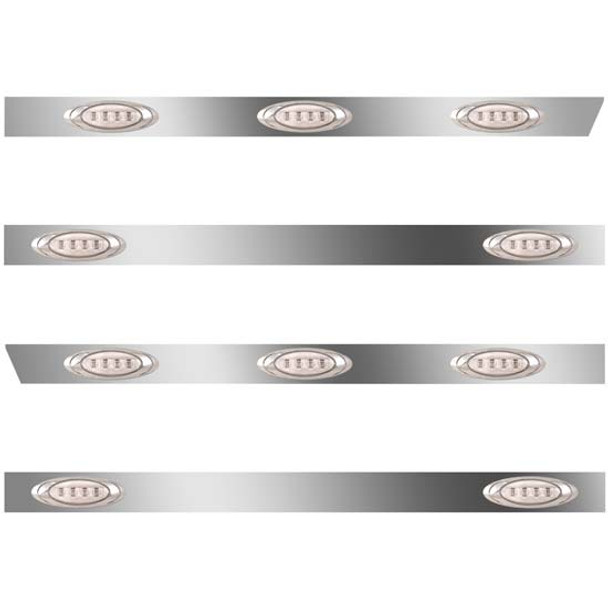 389 3 In. SS Cab-Sleeper Panels 10 P1 Amber/Clear LEDs  For Glider 36/44 Inch Unibilt - No Extenders