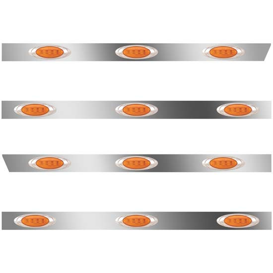 389 3 In. SS Cab-Sleeper Panels 12 P1 Amber/Amber LEDs For 131 BBC 48/58 Inch Unibilt - No Extenders