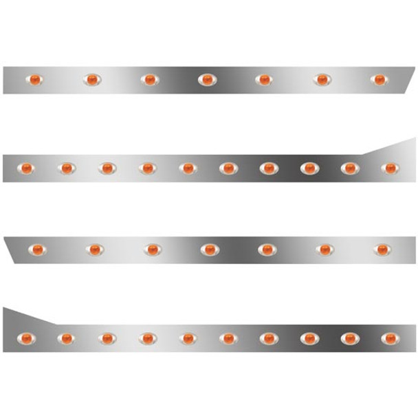 Peterbilt 3 In. Std Cab Panels W/ 34 P3 Amber/Amber Lights  For  388/389 W/ 70/78 In. Sleeper No Extenders
