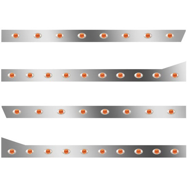 Peterbilt 3 In. Extd Cab Panels W/ 36 P3 Amber/Amber Lights  For  388/389 W/ 70/78 In. Sleeper No Extenders
