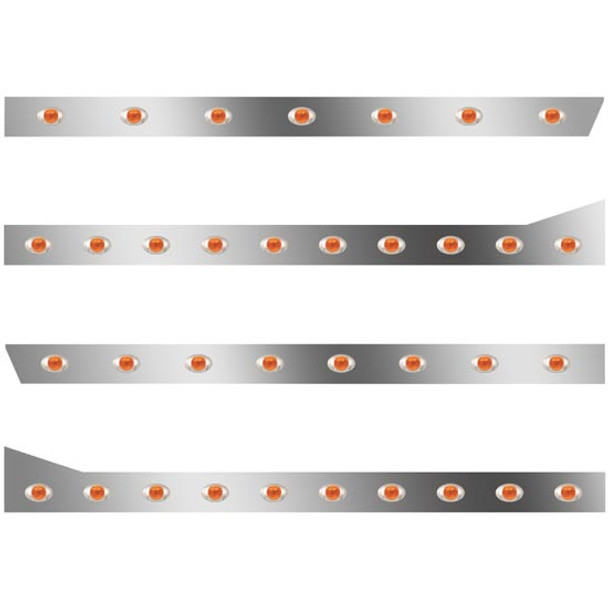 Peterbilt 3 In. Std Cab Panels W/ 35 P3 Amber/Amber Lights  For 389 131 BBC W/ 70/78 In. Sleeper No Extenders