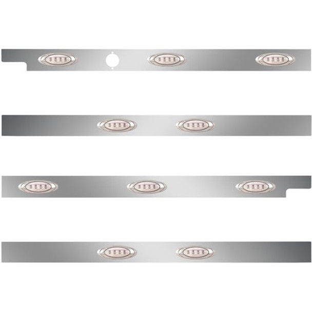 Peterbilt 2.5 Inch S.S. Cab-Sleeper Panels W/ 10 P1 Amber/Clear LEDs  For 567 121BBC, 579 123BBC