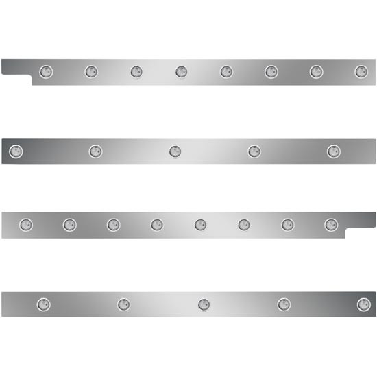 Peterbilt 2.5 Inch S.S. Cab-Sleeper Panels W/ 26 - 3/4 Inch Amber/Clear LEDs  For 567 121BBC, 579 123BBC