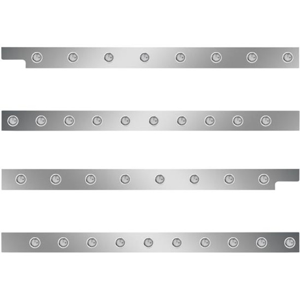 Peterbilt 2.5 Inch S.S. Cab-Sleeper Panels W/ 36 - 3/4 Inch Amber/Clear LEDs  For 567 121BBC, 579 123BBC