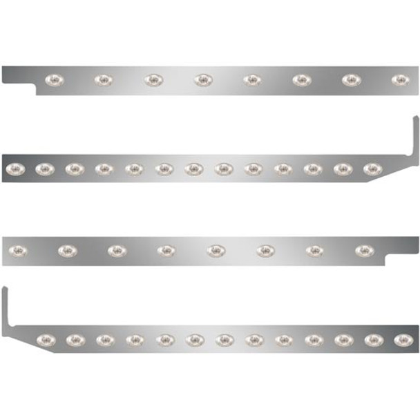 Peterbilt 2.5 Inch S.S. Cab-Sleeper Panels W/ 42 P3 Amber/Clear LEDs  For 567 121BBC, 579 123BBC