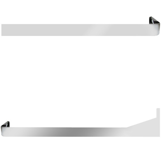 Stainless Steel Blank Standard Straight Cab-Sleeper Panel With Wrap for Peterbilt 378 & 379, 70” - 78” Sleepers With Extenders