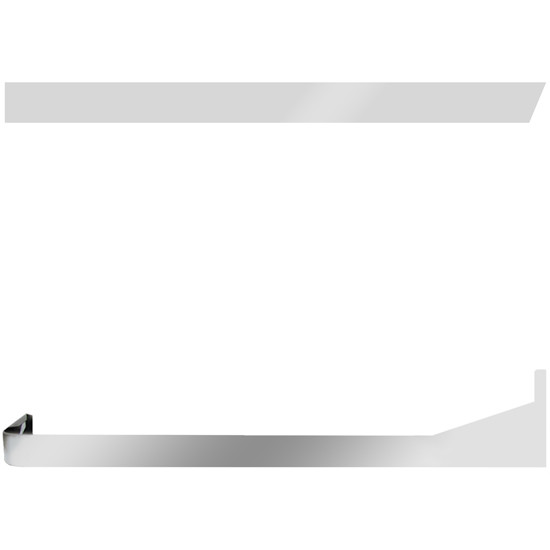 Stainless Steel Blank Extended Straight Cab-Sleeper Panel Without Wrap for Peterbilt 388/389, 70” - 78” Sleepers With Extenders