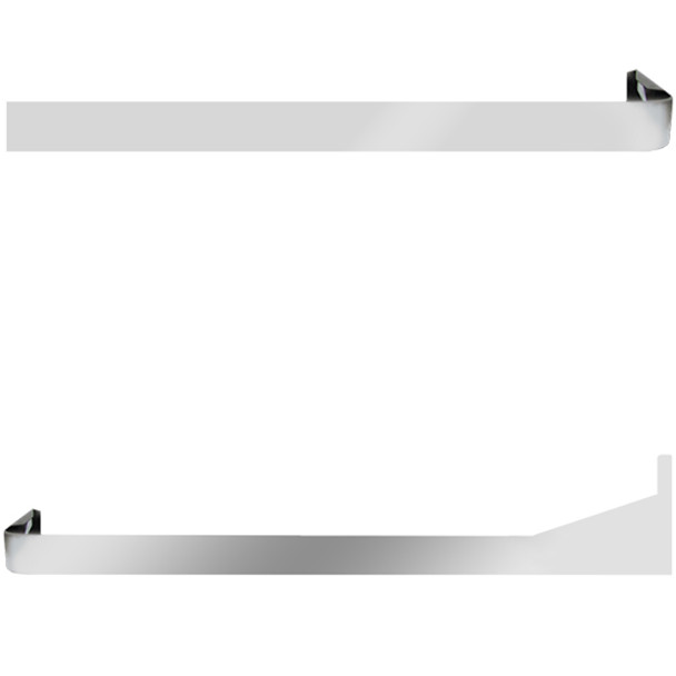 Stainless Steel Blank Extended Straight Cab-Sleeper Panel With Wrap for Peterbilt 388/389 (2008 - 2010), 70” - 78” Sleepers With Extenders
