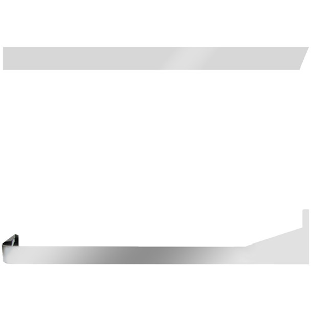 Stainless Steel Blank Standard Straight Cab-Sleeper Panel Without Wrap for Peterbilt 389 Glider (2008 - 2023) With 70” - 78” Sleepers With Extenders