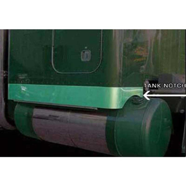 6-Inch x 48-Inch Stainless Steel Sleeper Wrap with Tank Notch for Peterbilt 379 (1987-2007)