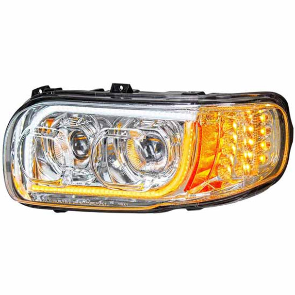 Chrome Headlight W/ LED Position Light And Turn Signal - Driver Side